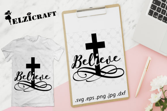 Believe, Jesus, Easter, Cross, Hope: Graphics & Crafts