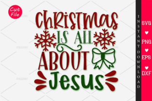 Brown and Green Christmas is All About Jesus Graphics & Crafts