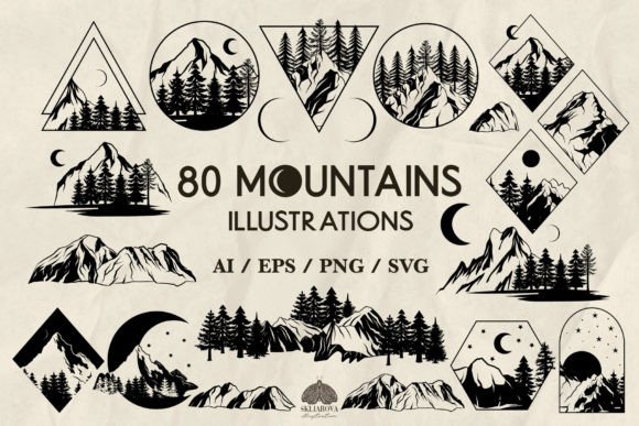 Mountains Svg Png Eps: Graphics and Illustrations for Digital Sellers